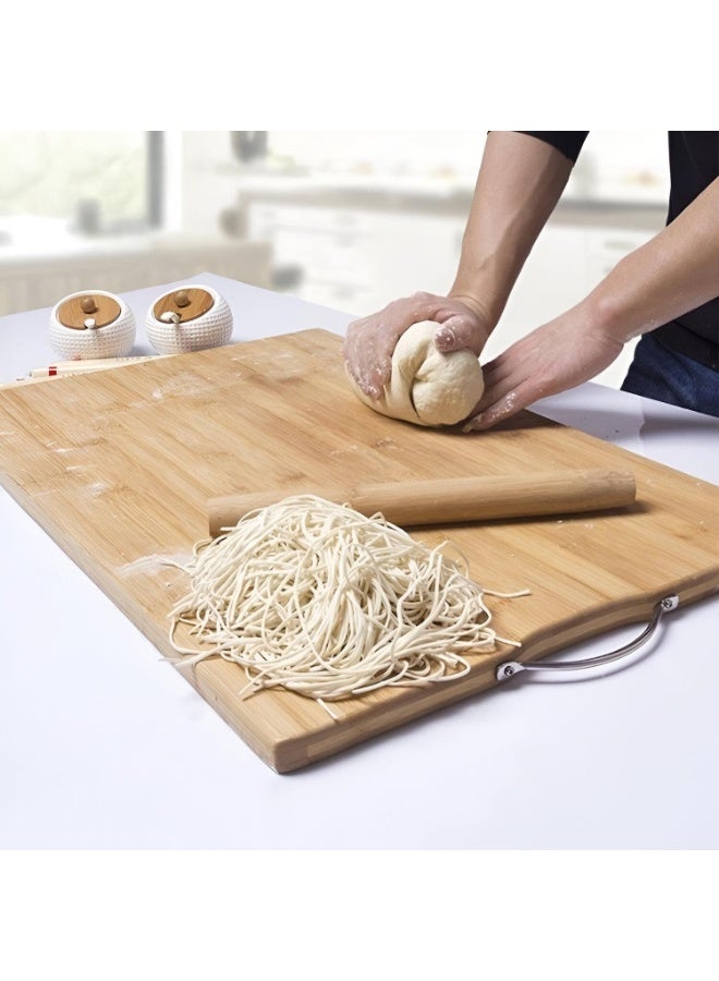 Multi-Purpose Wooden Cutting Board for Meat, Fruits, and Vegetables with Hanging Hook – Heavy-Duty Natural Wood Board for Food Prep and Serving, Durable and Easy to Clean, Brown (34×24 cm) - Image 5