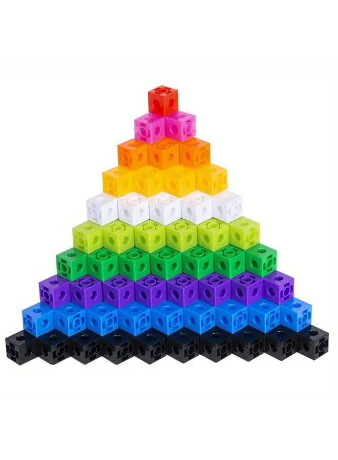 100pcs Colorful Plastic Linking Cubes Math Blocks Counting Learning Activity Toys - Image 2