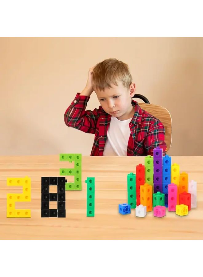 100pcs Colorful Plastic Linking Cubes Math Blocks Counting Learning Activity Toys - Image 5