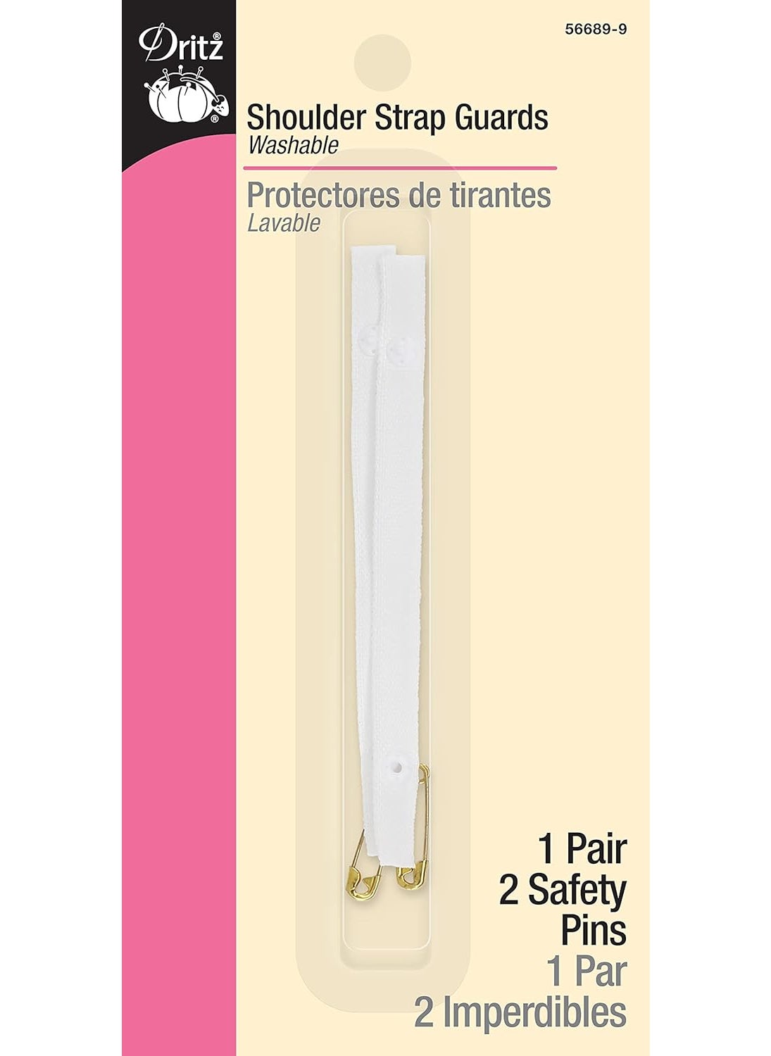 Dritz Dritz Shoulder Strap Guards with Safety Pins 1 Pair White  - Image 1