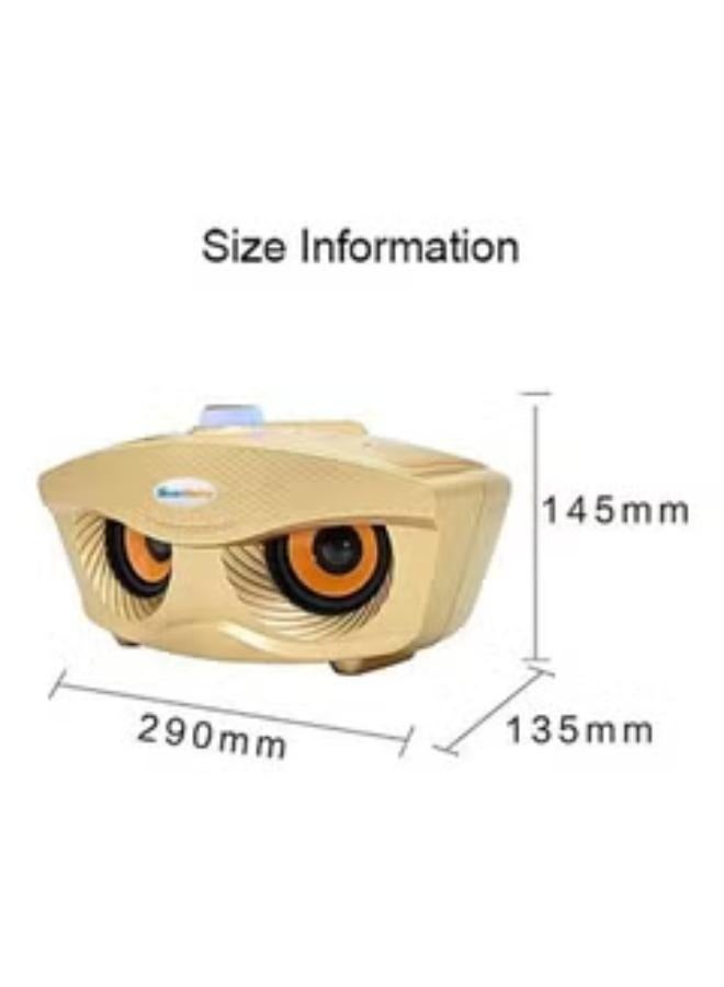 Portable Bluetooth Speaker With Dual Microphone Gold - Image 2