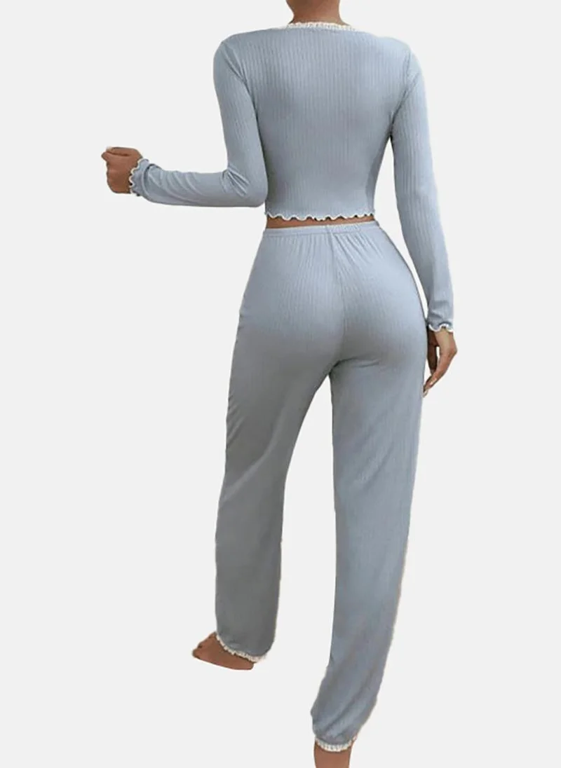 YUNIQEE Blue Solid Pyjamas & Top