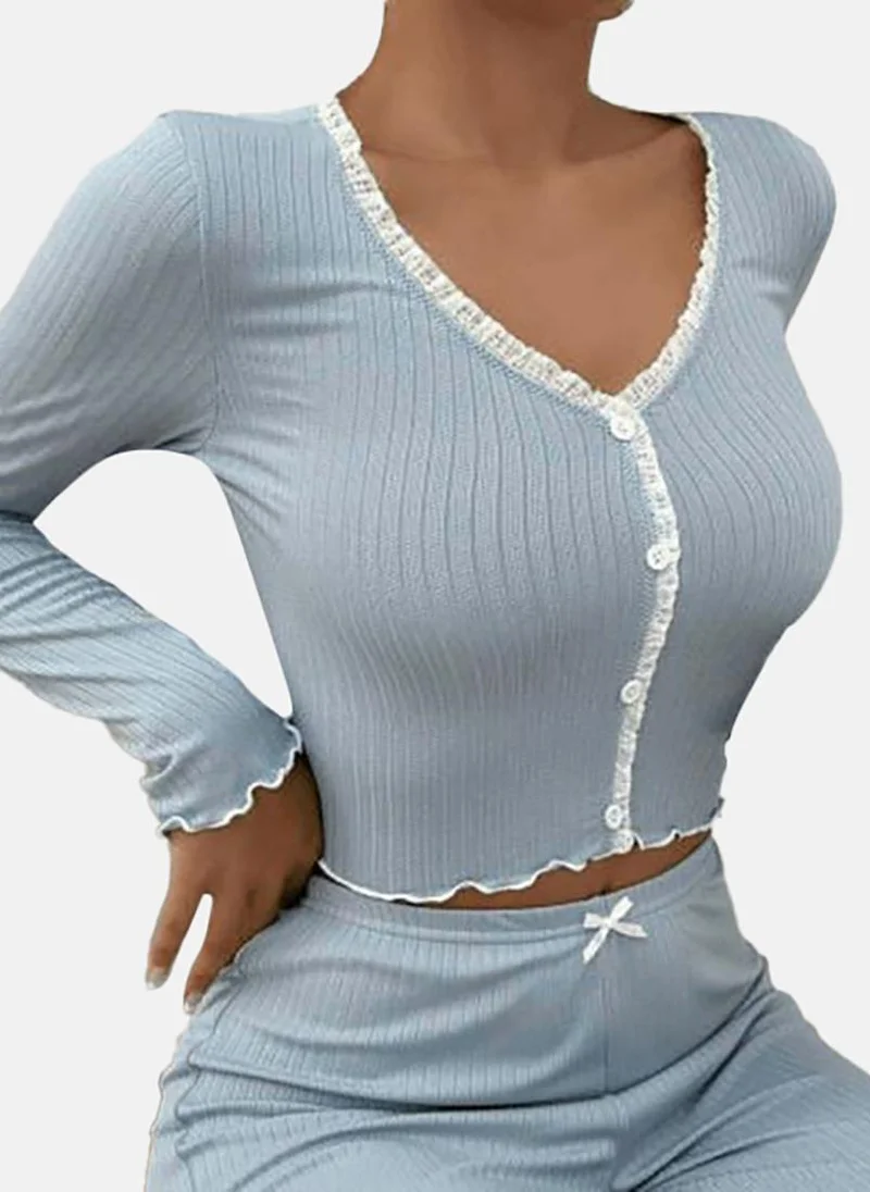 يونيكي Blue Solid Pyjamas & Top