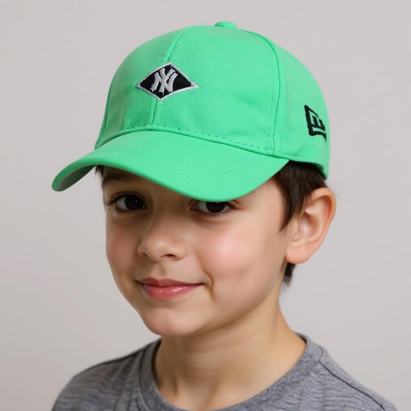 JAMONT Kids Baseball Cap, NY Design, Adjustable Black Cotton Cap, Unisex Summer Sports Hat - Image 2