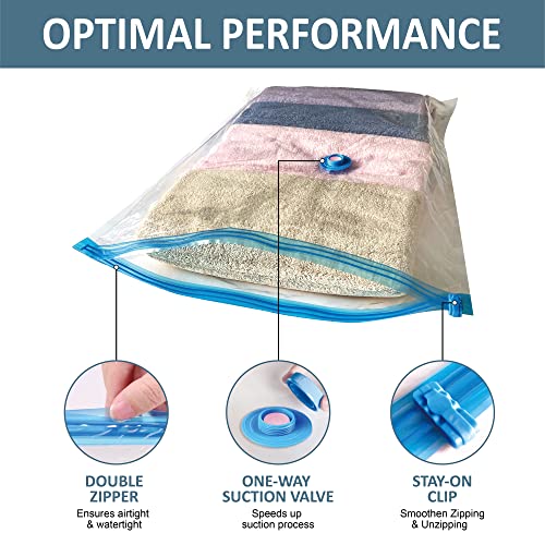 Roomimaster 10 Pack Vacuum Storage Bags with Pump, 5 Jumbo and 5 Large Space Saver Vacuum Storage Bags, Vacuum Seal Bags for Clothing, Comfoters, Pillows, Blanket, Bedding - Image 5