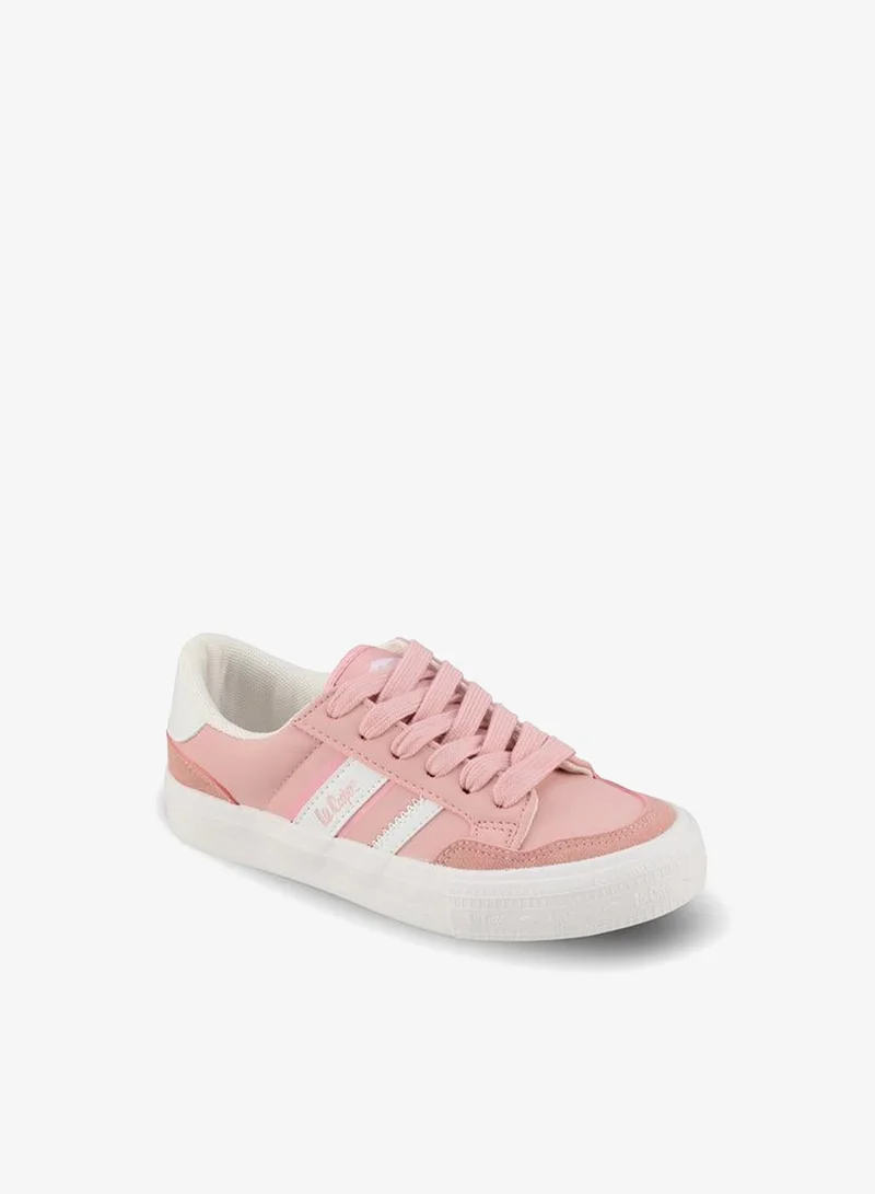 لي كوبر Girls Logo Print Lace-Up Ankle Sneakers