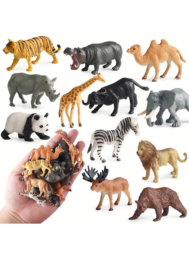 12 Piece Wildlife Animal Figures Set Realistic Plastic Miniature Toys Educational Playset - Image 4