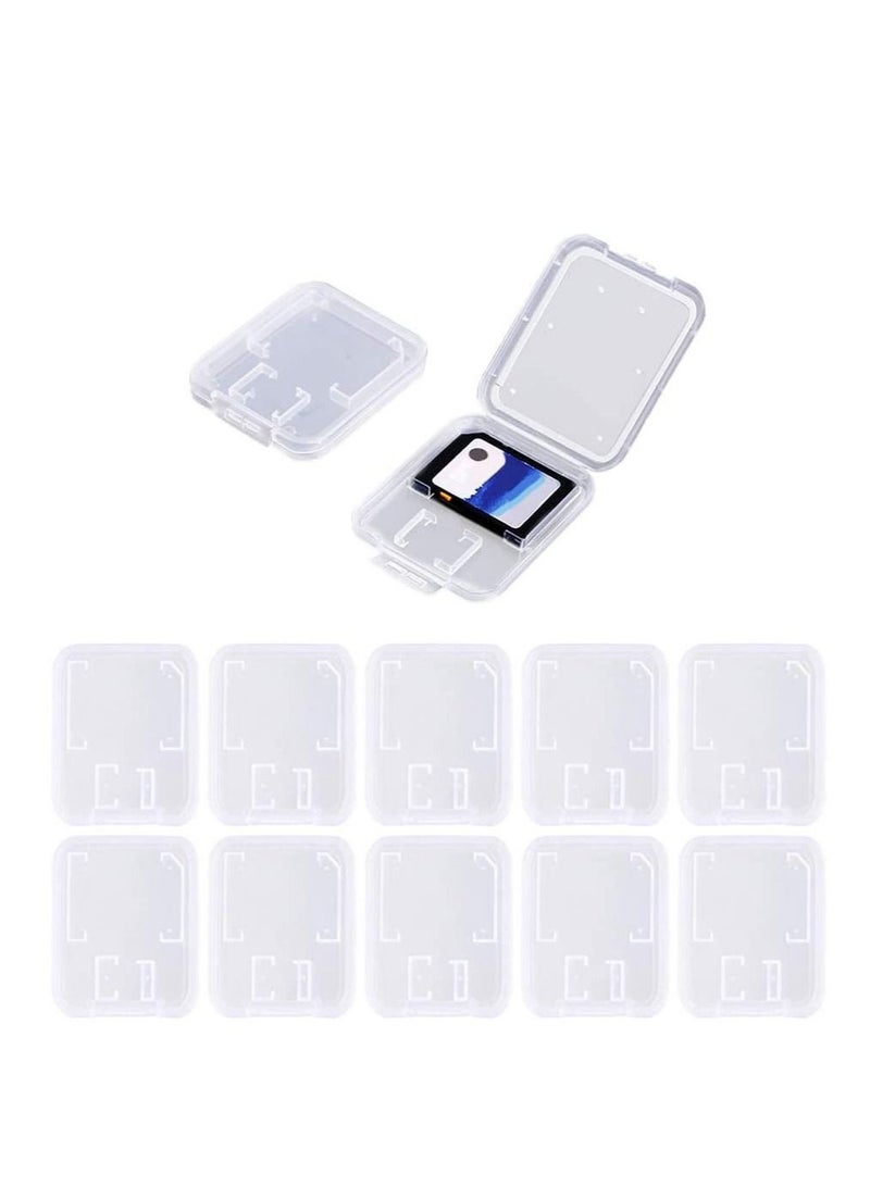 Captaintech Memory Card Cases Tf Single Card Small White Box Big Card Small White Box Clear Plastic Memory Card Case for SD Micro SD T flash Card 10pcs - Image 2