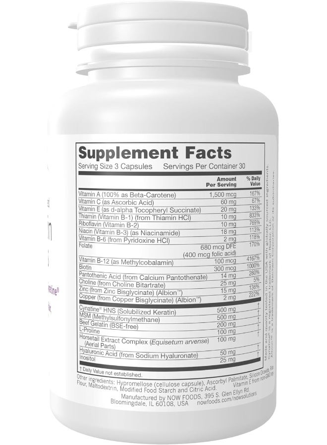 Now Foods Hair, Skin & Nail - 90 Veg Capsules - Image 2