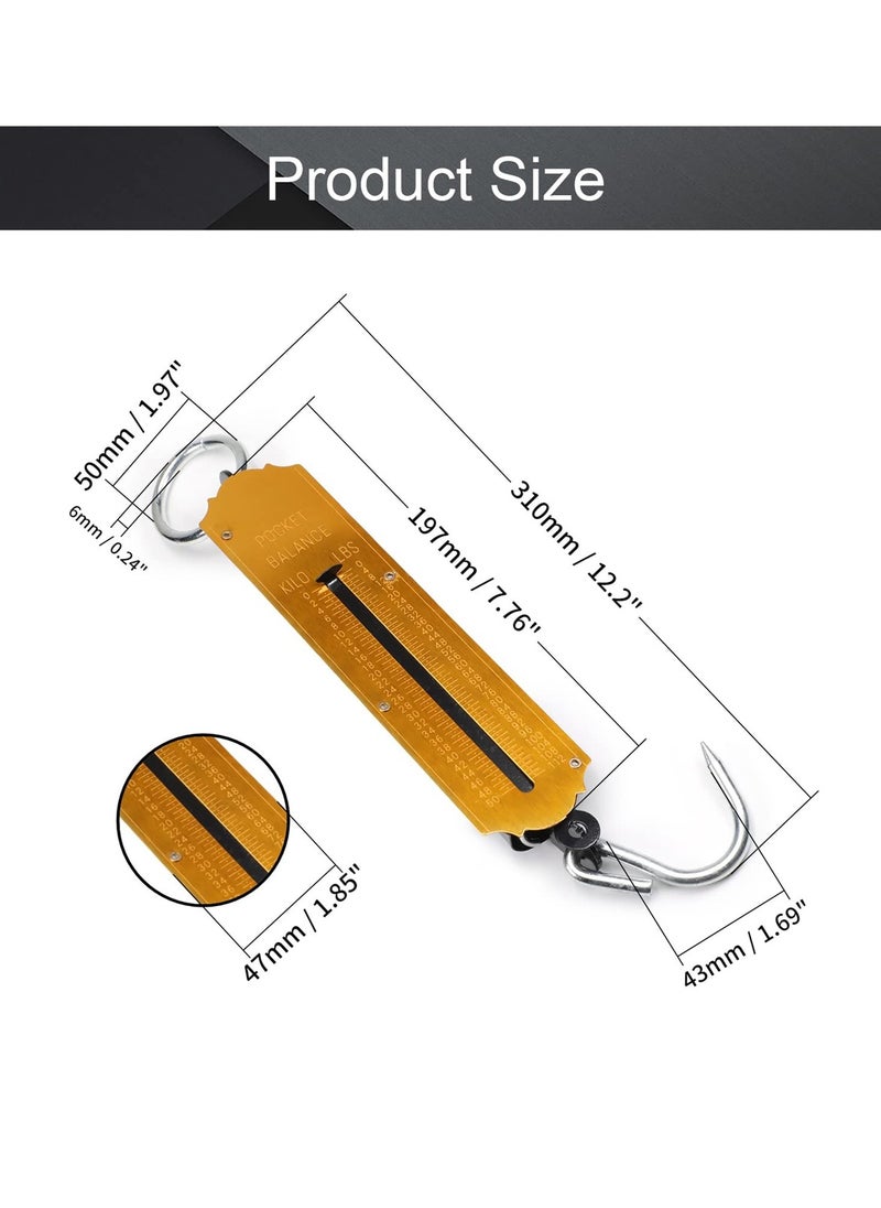 DEFAONS - DEFAONS Pocket Balance Spring Scale Portable Hanging Weighing Scale with Hook 50Kg 112LBS Capacity Dual Scale in Kg Lbs Ideal for Fishing Travel Outdoor Market Use Durable and Compact Design - 5 PCS - Image 1