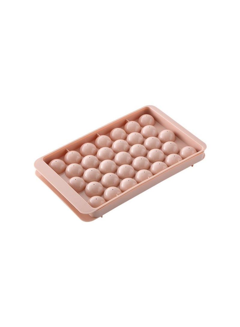 Huitich 33-Square & Circular Ice Cube Tray Multipurpose Food-Grade Freezer Mold with Lid Pink 25x15x2cm  - Image 1