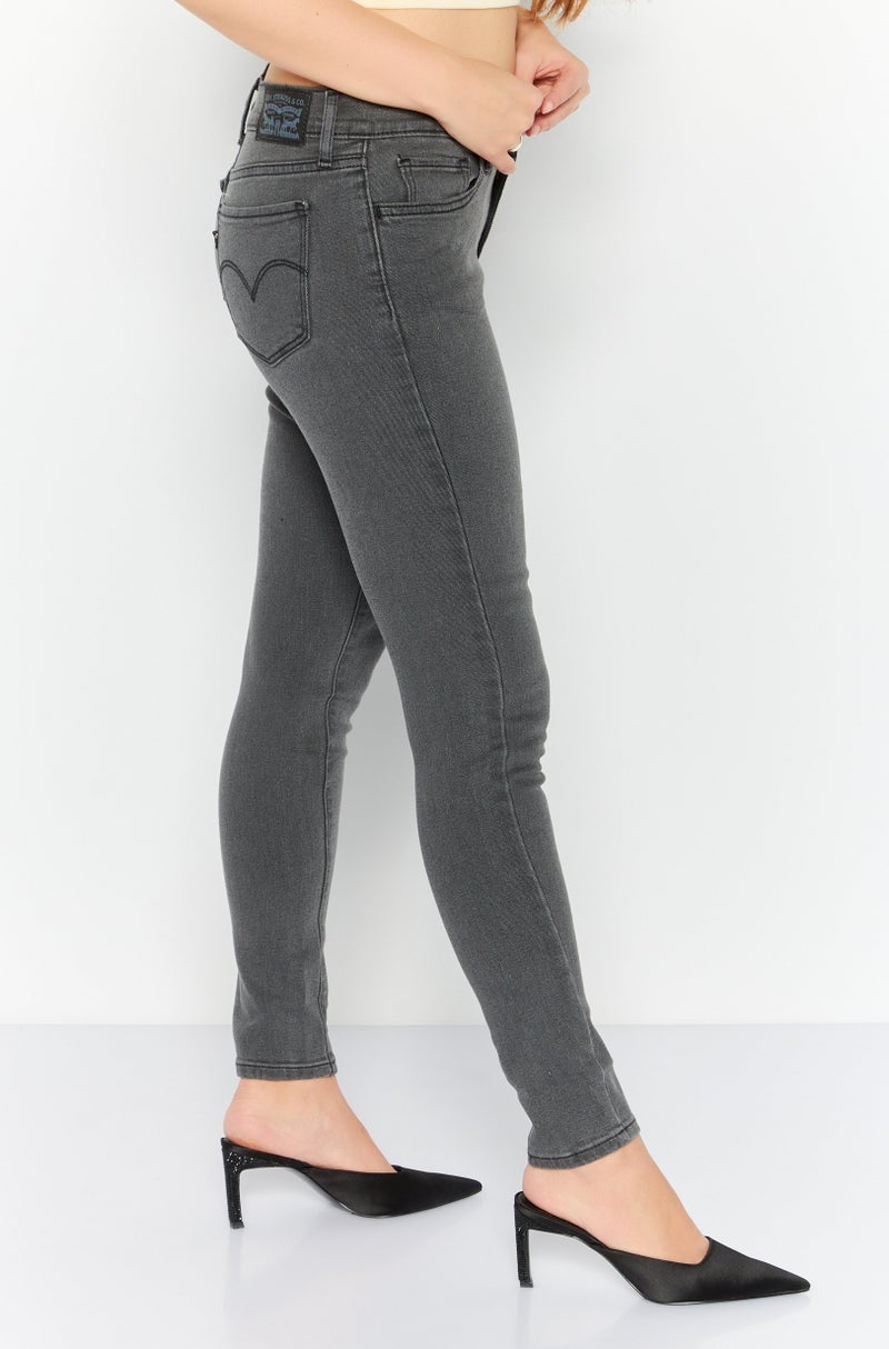 Levi's Women 710 Super Skinny Fit Washed Jeans, Grey - Image 3