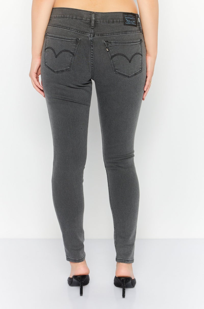 Levi's Women 710 Super Skinny Fit Washed Jeans, Grey - Image 4