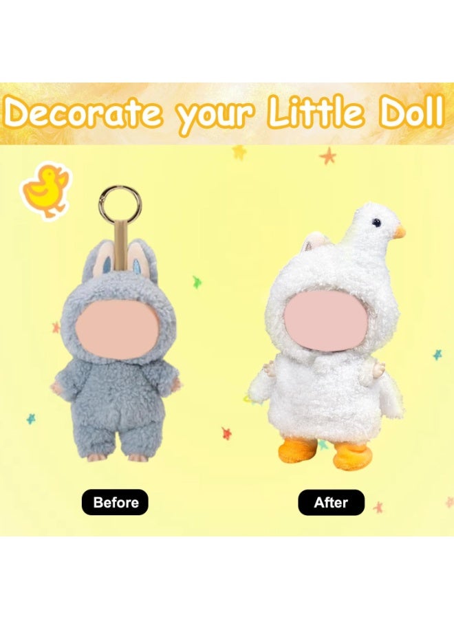 Doll Clothes for Labubu 17cm Dolls (No Doll) – Handmade Swan Outfit with Removable Accessories for labubu Designer Figures (Fits v1/v2/v3 Gen), Cotton Mix Roleplay Costume (Swan) - Image 3