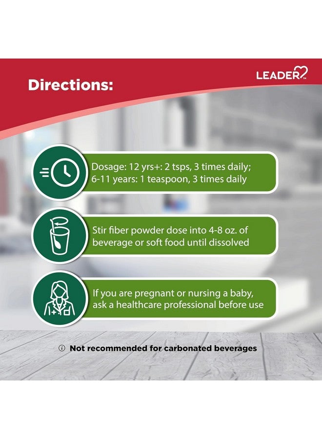 Leader Prebiotic Fiber Supplement Powder for Digestive Health, 100% Natural Daily Fiber Powder, Sugar-Free, Taste-Free, Gluten Free, Non-GMO, Unflavored (Pack of 2) - Image 5