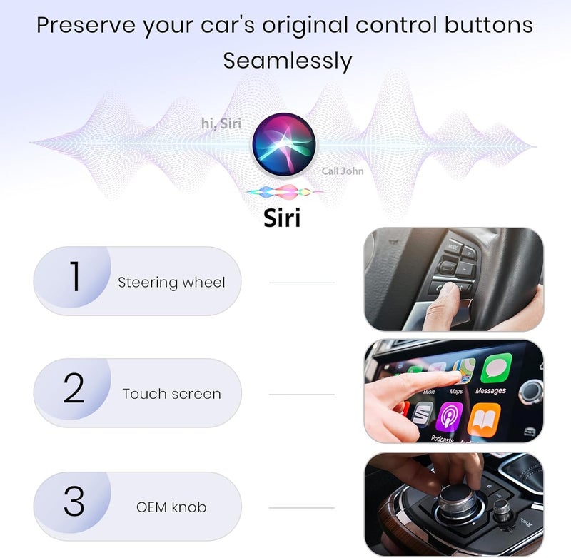 WISTAR 2-in-1 Wireless CarPlay Adapter for iPhone/Android Convert Wired to Wireless Apple CarPlay Adapter, Mini Size with Extension Cable USB & USB-C/Type-C, Stable Control & No Delay, Black - Image 2