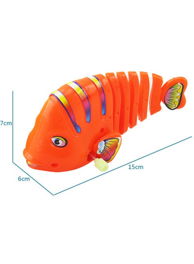 Loquat Creative Children's Hair Tie Toy Mini Cartoon Upper String Chain Small Gift Rotating Mini Landing Gift Wholesale-Color:Swing Fish On The Chain - Image 1