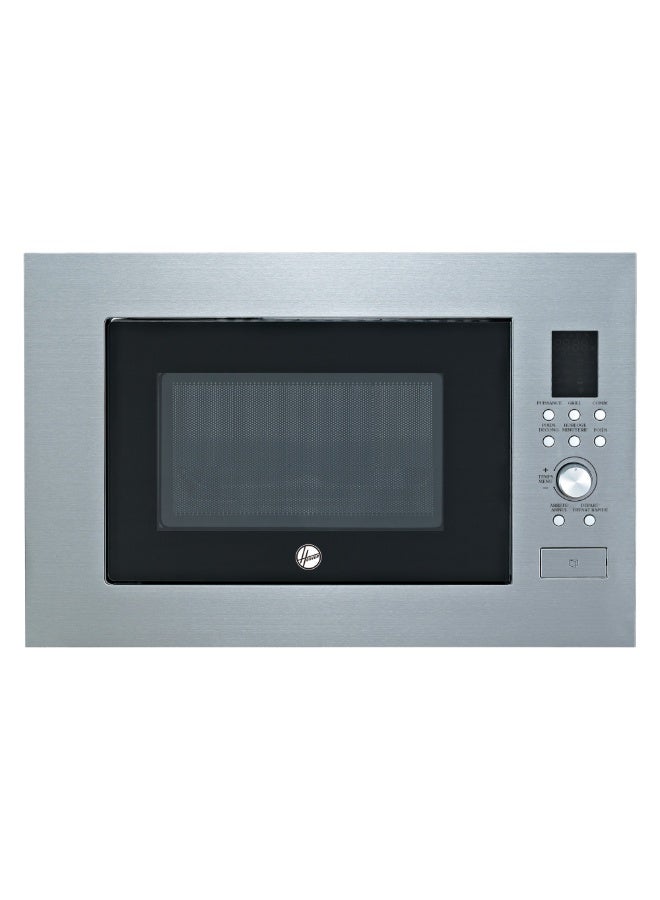 هوفر ميكروويف مدمج هوفر 25 لتر مع شواية، شاشة رقمية، تجويف من الفولاذ المقاوم للصدأ، قدرة 900 واط، تشطيب فضي، طهي متعدد الوظائف، ضمان لمدة سنة - Image 1