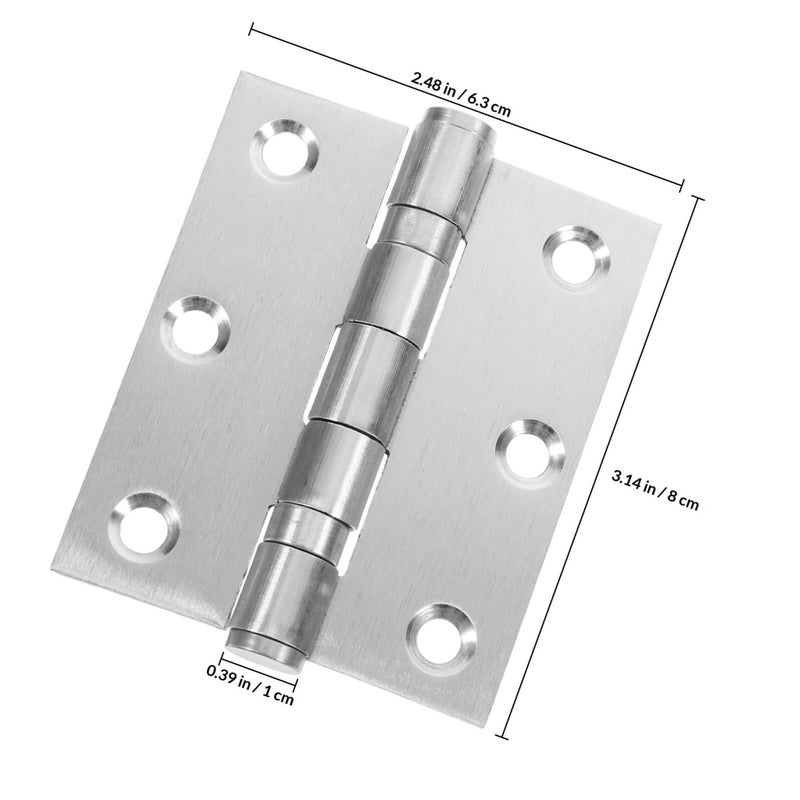 3 Inch Thick Stainless Steel Cabinet Hinges 2 Pieces Flat Open Kitchen Door Replacement - Image 3