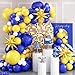 Biapian Blue and Yellow Balloon Arch Kit Royal Blue White Yellow Balloon Garland Kit Latex Baloons with 4D Foil Star Balloons for Baby Shower Anniversary Birthday Wedding Graduation Office Party DIY - Image 3