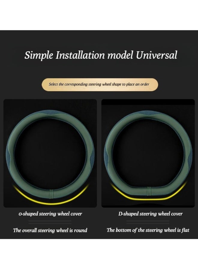 Ice Silk Anti-Sweat Ultra-Thin Summer Car Steering Wheel Cover Suitable for All Seasons, Cute Cartoon Design, Women's Trendy Female Model Strap Cover - Image 3