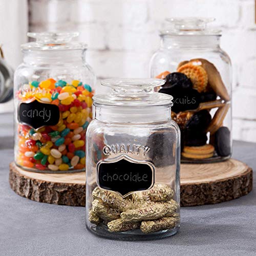 ZEPOLI 1500 ml Glass Jar For Kitchen Glass Containers With Lid And Cookie Jar Labels And Storage Cookie, Biscuties, Rise, Pasta [Pack Of 1] - Image 5