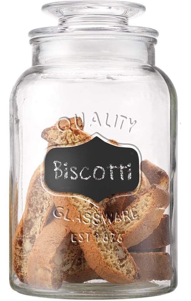 ZEPOLI 1500 ml Glass Jar For Kitchen Glass Containers With Lid And Cookie Jar Labels And Storage Cookie, Biscuties, Rise, Pasta [Pack Of 1] - Image 3