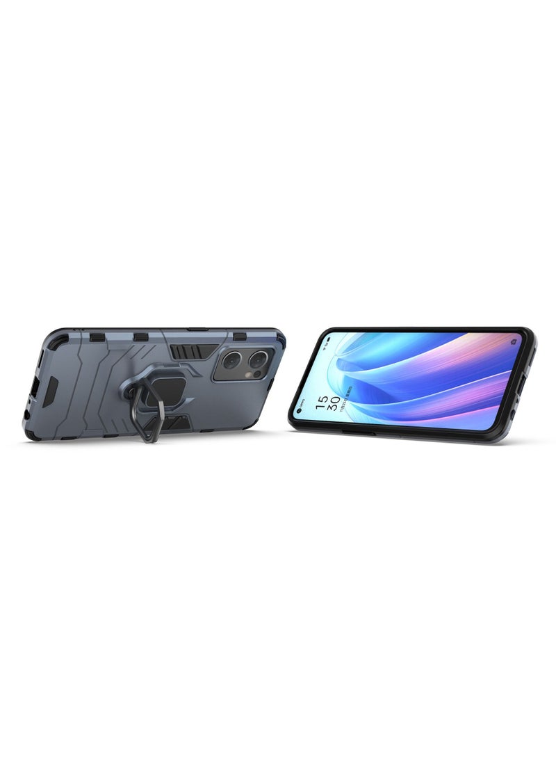 Generic - Blue protective cover with ring bracket For Oppo - Image 1