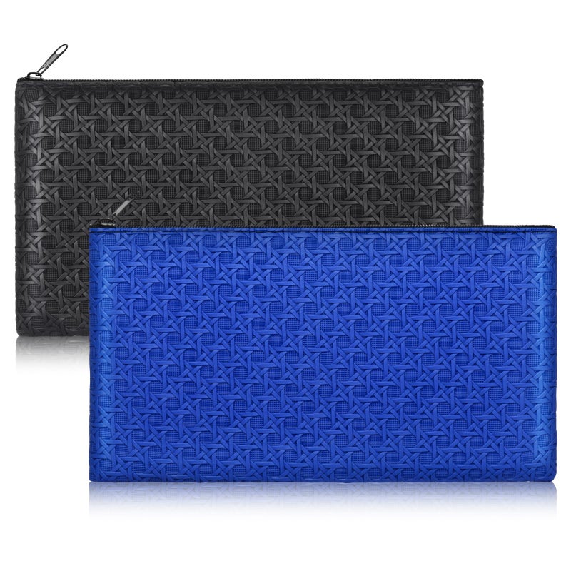 Wteehn 2pack Money Bag, Cash Zipper Pouch, Bank Bags, Cash Wallet, Cosmetic Receipts Coins Small Tools Organizing Storage Bag - Image 1