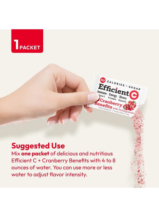Andrew Lessman - Efficient C + Cranberry Benefits 30 Packets - Immune, Energy, Stress and Urinary Tract Support. Reinvention of The Vitamin C Drink. No Calories. No Sugar. No Carbs. Easy to Mix. - Image 1