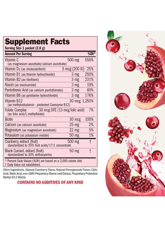 Andrew Lessman - Efficient C + Cranberry Benefits 30 Packets - Immune, Energy, Stress and Urinary Tract Support. Reinvention of The Vitamin C Drink. No Calories. No Sugar. No Carbs. Easy to Mix. - Image 1