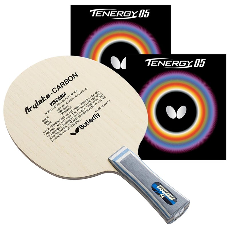 Butterfly Viscaria Pro-Line Ping Pong Racket - Featuring Arylate/Carbon Material & Assembled with Tenergy 05 2.1mm Table Tennis Rubber - ITTF Approved for Tournament Play - Image 1