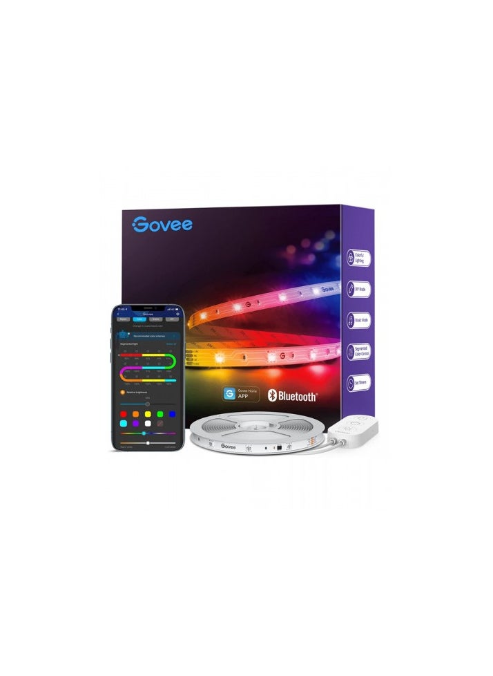 Govee Govee RGBIC LED Strip Lights, 16.4ft Smart LED Lights for Bedroom, Bluetooth LED Lights APP Control, DIY Multiple Colors on One Line, Color Changing LED Lights Music Sync for Ceiling, Gaming Room Model H617A  - Image 1