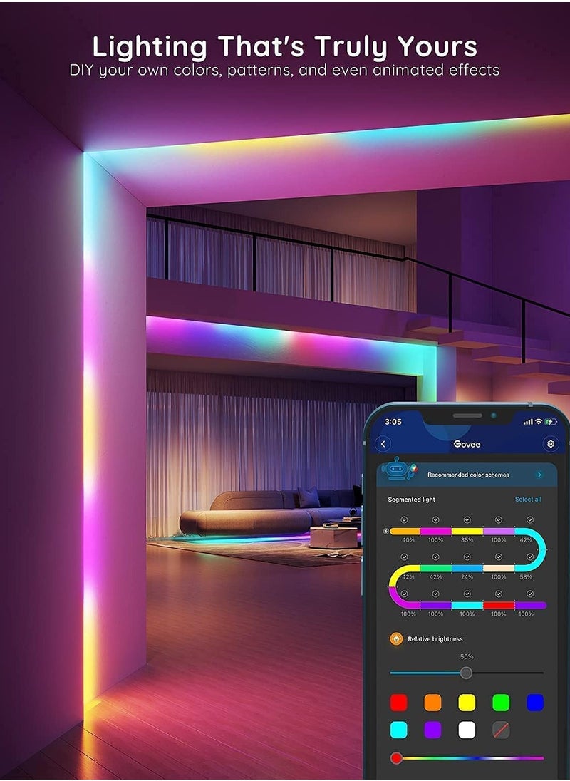 Govee Govee RGBIC LED Strip Lights, 16.4ft Smart LED Lights for Bedroom, Bluetooth LED Lights APP Control, DIY Multiple Colors on One Line, Color Changing LED Lights Music Sync for Ceiling, Gaming Room Model H617A  - Image 5