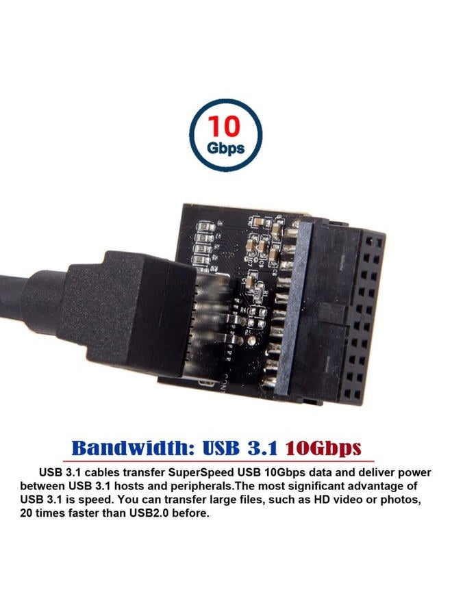 CY Type-E USB Header Adapter USB3.0 19pin 20pin Motherboard to USB3.1 Type-E 90 Degree Converter Front Chassis Type C Plug-in Port with EJ179V Chipset - Image 2