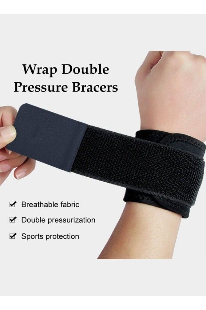 DW 2 Pack Wrist Brace, Wrist Support, Adjustable Wristband for Gym, Wrist Straps for Fitness Weightlifting, Wrist Wrap for Tendonitis, Carpal Tunnel Arthritis, Highly Elastic Wrist Wraps for Relief Wrist Pain(Black) - Image 2