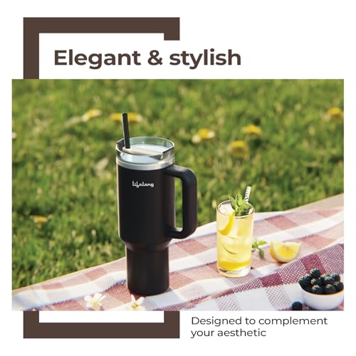 Lifelong Double-Walled Vacuum Insulated Tumbler with Unbreakable Tritan Lid 1200ml | Keeps Drinks Hot for 5 Hours & Cold for 9 Hours | Recycled Stainless Steel, Leakproof Lid & Comfort-Grip Handle - Image 4