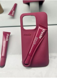 rhode 15 Pro Max Silicone Lip Holder for Cell Phone,(case only) Lip Gloss Adhesive Sleeve for Phone, Lip Holder Stick-on Phone Case, Back Stick On Holder for iPhone 15pro Max raspberry color  - Image 4