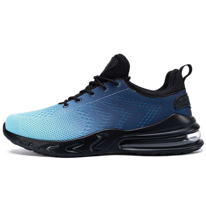 LARNMERN Men Non Slip Work Sneakers Water Resistant Food Service Zapatos Trabajo Antideslizantes Walking Shoes Waterproof Shoes Slip-on, Light Blue 9.5 - Image 5