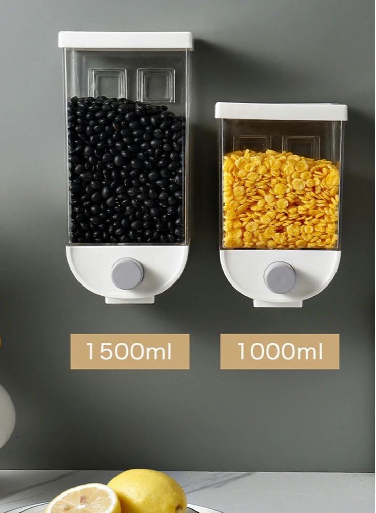 EMZJ Wall mounted 1500 ml Dry Food Cereal Dispenser Container Rice Storage Box Grain Tank Kitchen XQ-021 - Image 5