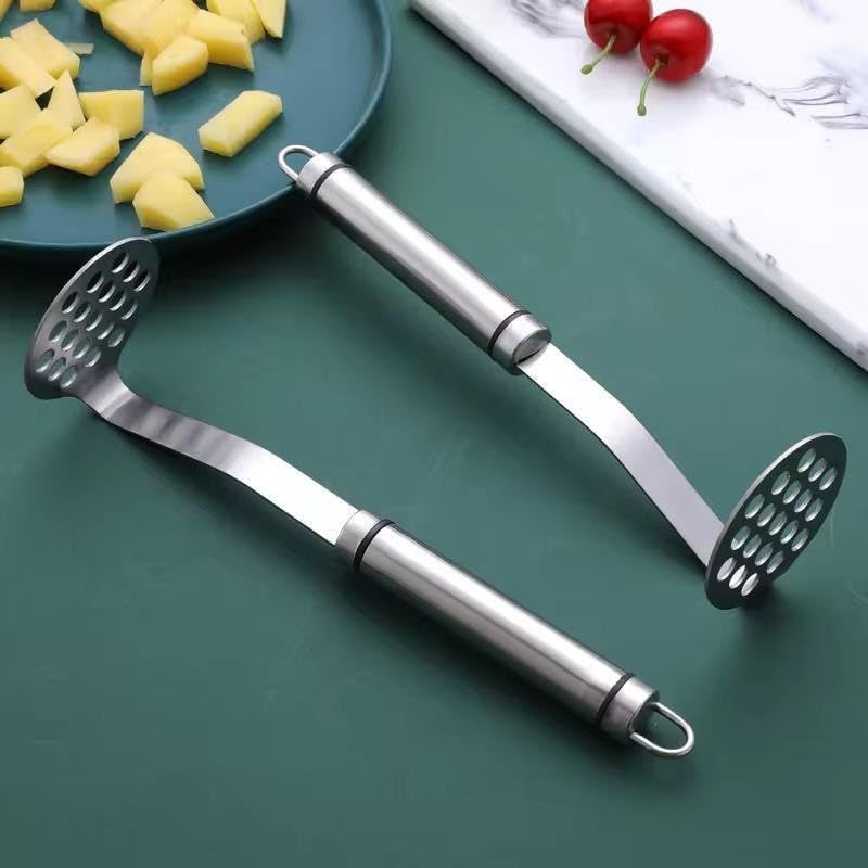 BIRZAR Stainless Steel Potato Vegetable Masher Ricer Kitchen Gadgets Hand Tool for Cooking Good Grip for Vegetable Boiled Potatoes Pav Bhaji Stuffed Paratha Potato Masher 1 pcs - Image 3