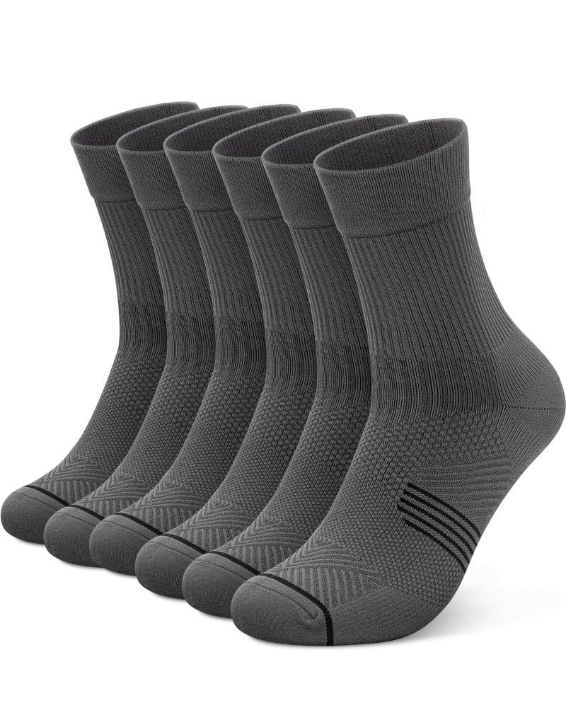 PAPLUS 3 Pairs Running Compression Socks for Men & Women, Atheltic Crew Socks with Cushion, Arch Support for Hiking, Cycling - Image 1