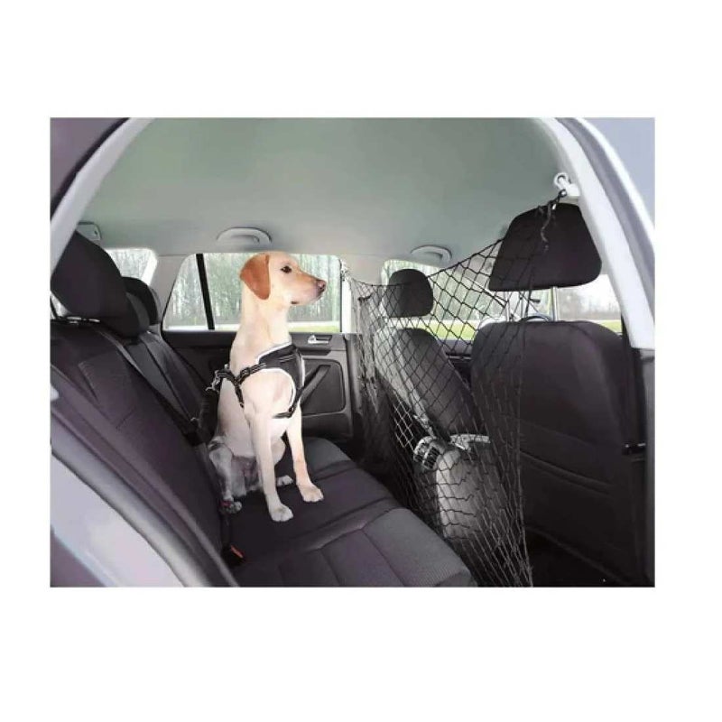 Trixie Car Net for Dogs,Dog Car Net Barrier for Safe Driving and Adjustable Dog Car On Travel,Metal Hooks, and Stretchable Mesh Obstacle,Design for Pet-120x100cm Black - Image 3