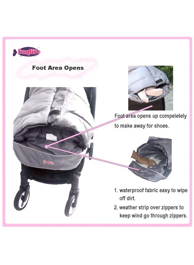 SUNDAY Anti-Kick Winter Blanket, Warm Cuddly Weather Resistant Baby Footmuff, Toddler Stroller Winter Cover Bunting Bag - Image 3