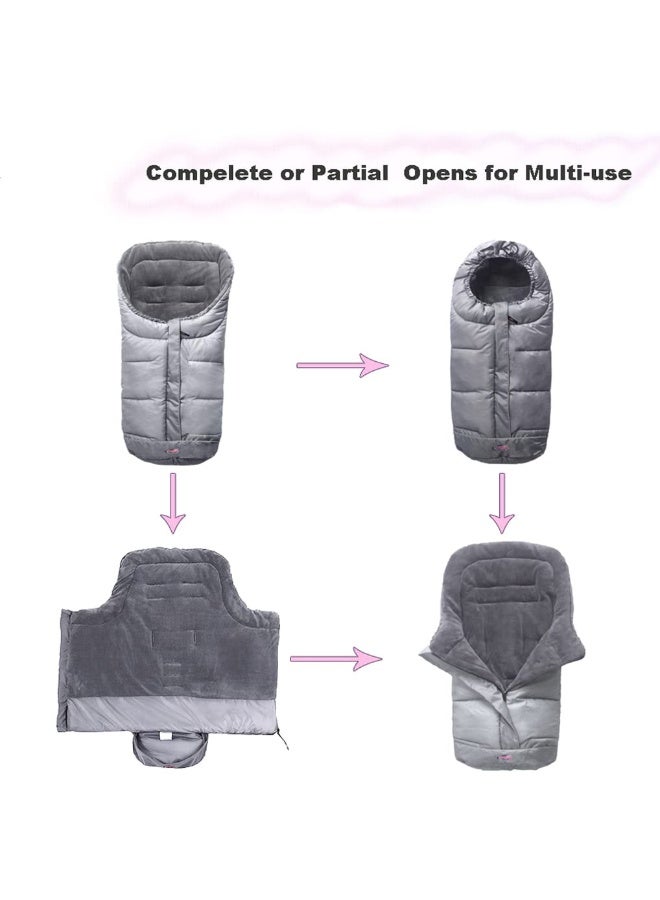 SUNDAY Anti-Kick Winter Blanket, Warm Cuddly Weather Resistant Baby Footmuff, Toddler Stroller Winter Cover Bunting Bag - Image 4