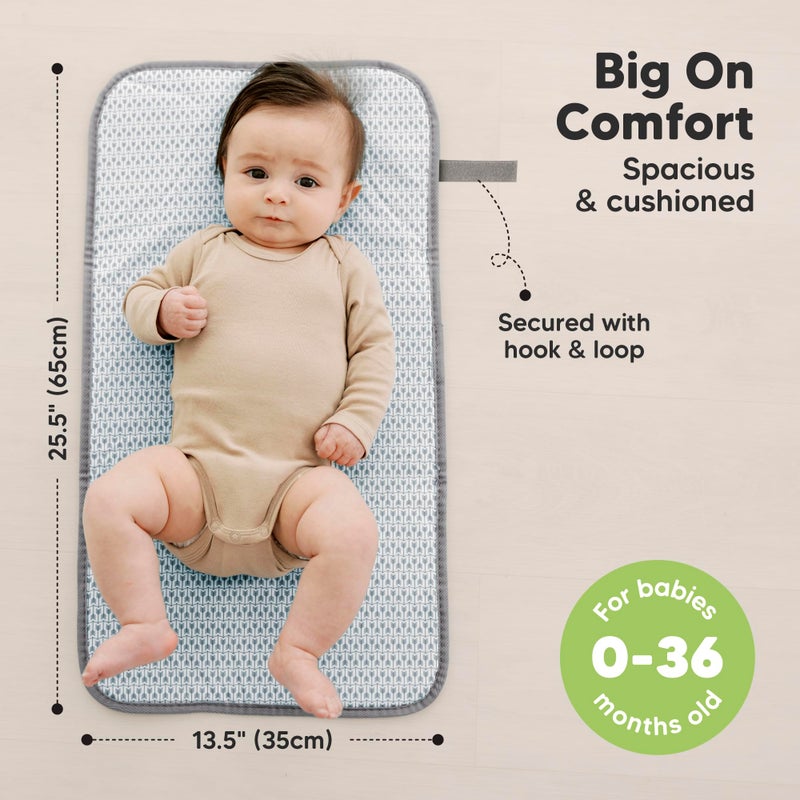 KeaBabies Portable Diaper Changing Pad, Easy Wipe Clean - Foldable Waterproof Baby Changing Mat for Diaper Bag, Compact, Lightweight, 25x13 Newborn, Infant,Baby Changer Travel Essential (Classic Gray) - Image 3