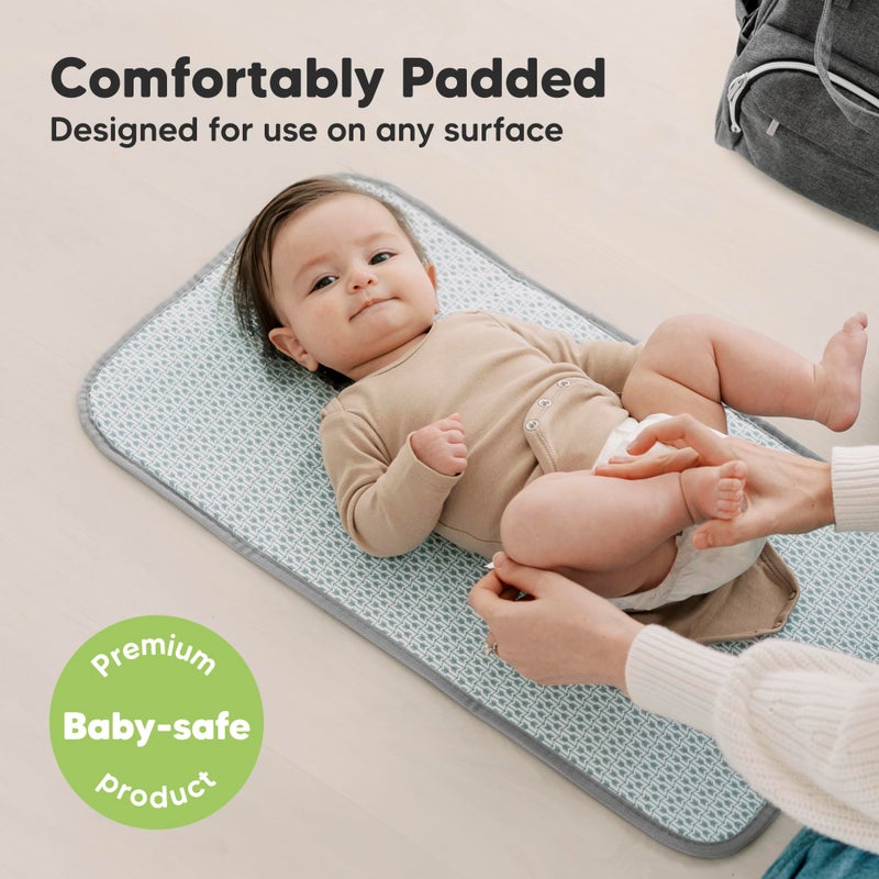 KeaBabies Portable Diaper Changing Pad, Easy Wipe Clean - Foldable Waterproof Baby Changing Mat for Diaper Bag, Compact, Lightweight, 25x13 Newborn, Infant,Baby Changer Travel Essential (Classic Gray) - Image 5