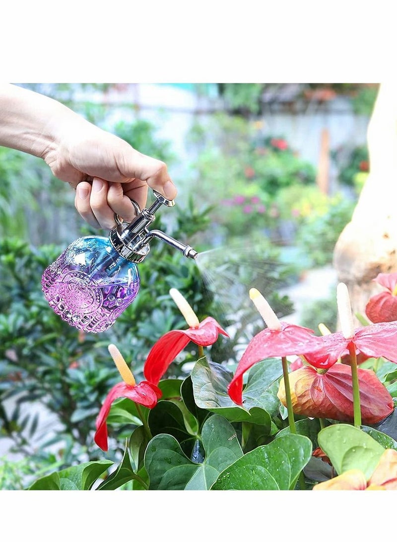 Y&D Gardening Glass Sprayer, Vintage Spray Bottle with Top Pump, Fine Mist Garden Flower Sprayer Small Decorative Spritzer Watering Can Gift for Indoor Outdoor House Plant (200 ML, Gradient Color) - Image 4