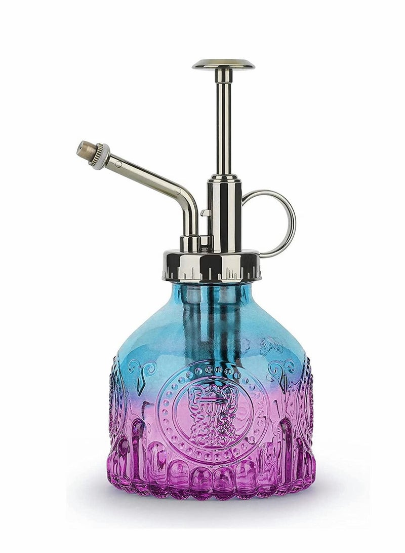 Y&D Gardening Glass Sprayer, Vintage Spray Bottle with Top Pump, Fine Mist Garden Flower Sprayer Small Decorative Spritzer Watering Can Gift for Indoor Outdoor House Plant (200 ML, Gradient Color) - Image 1