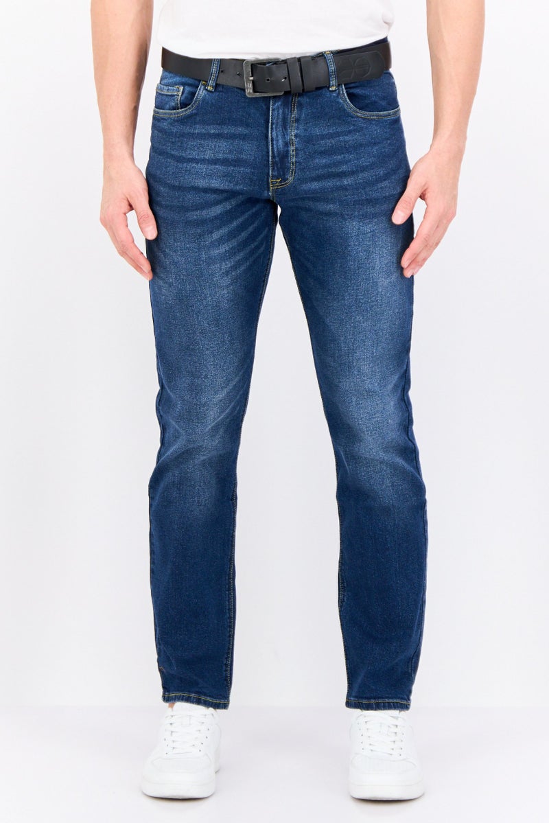 CROSSHATCH Men Straight Fit Washed Stretchable Denim Jeans, Blue - Image 1
